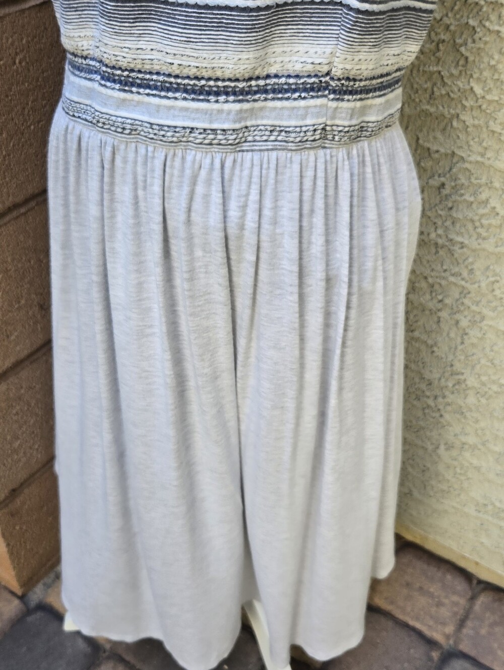 Anthropologie Dolan Striped Bodice Sleeveless Cream Dress - Picture 4 of 10